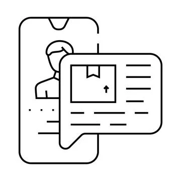 Call for parcel line icon vector illustration 스톡 일러스트