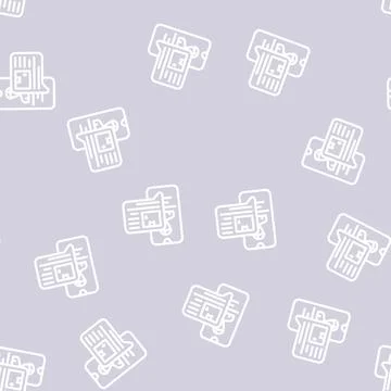 Call for parcel line vector seamless pattern Illustrazione stock