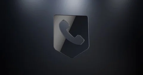 Call Phone Map Pin Black 3d Icon Stock Footage 72285796
