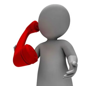 Call Phone Represents Calling Correspond And Render 3d Rendering Иллюстрация