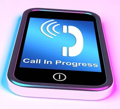 Call in progress picture on mobile smartphone イラスト素材