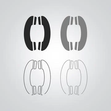 The call receiver icon is also outlined with a silver background Stock Illustration