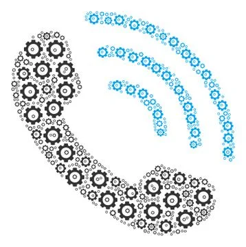 Call Ring Collage of Gear Stock Illustration