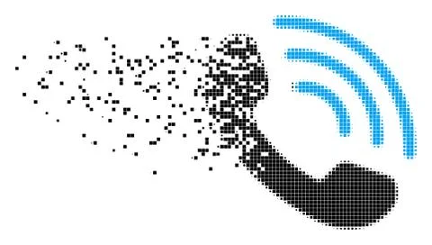 Call Ring Disappearing Pixel Icon Illustrazione stock