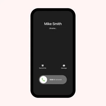 Call Screen Interface. Incoming Call. Slide To Answer. Call Screen Template イラスト素材