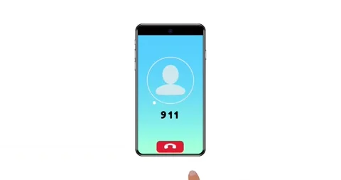 Call screen smartphone interface. Dialing the 911 emergency number. Stock Footage 161986220