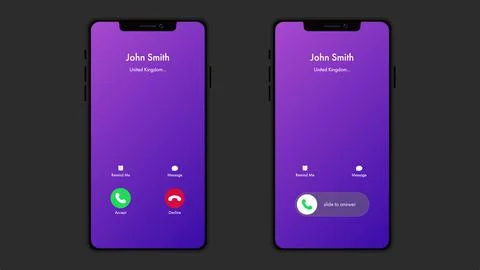 Call screen smartphone interface template, Mobile app design layout, UI for Stock Illustration