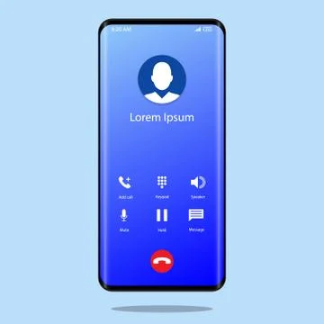 Call screen smartphone interface vector Stock Illustration