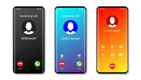 Call screen smartphone interface vector Stock Illustration