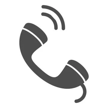 Call solid icon. Classic phone, telephone symbol, glyph style pictogram on white 스톡 일러스트