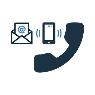 Call support, contact us, email icon Stock Illustration