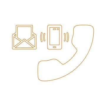 Call support, contact us, email icon Stock Illustration