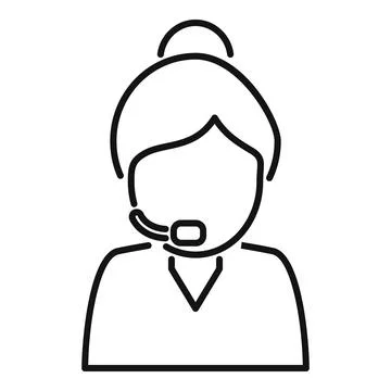 Call support icon outline vector. Office service Stock Illustration