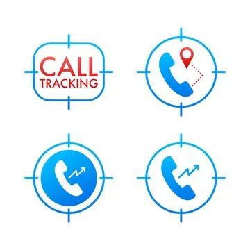 Call Tracking sign, label. Phone icon. Vector stock illustration Stock Illustration