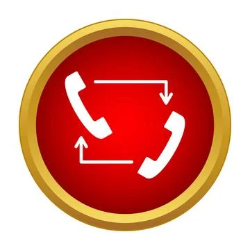 Call transfer redirection icon on red button Stock Illustration