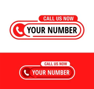 Call us block template - button with phone number Stock Illustration