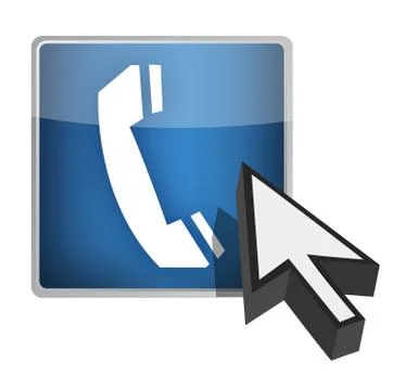 Call us blue button and cursor illustration design Stock Illustration