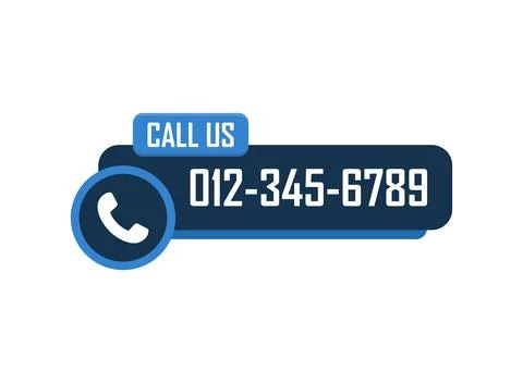 Call us button icon in flat style. Phone number place vector illustration o.. Stock Illustration