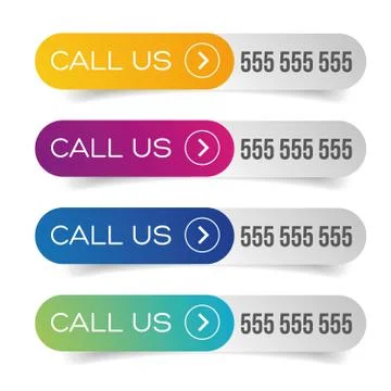 Call us button set Stock Illustration