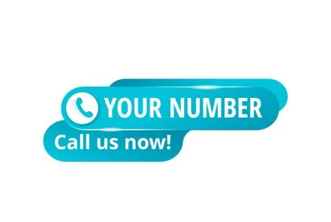 Call us button - template for phone number place Stock Illustration