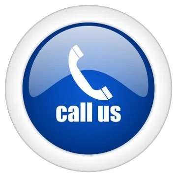 Call us icon, circle blue glossy internet button, web and mobile app illustra Stock Illustration