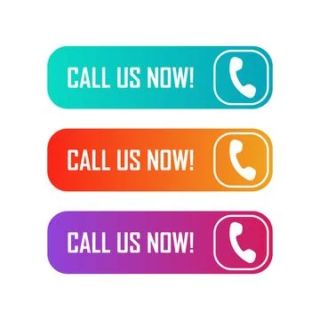 Call us icon set collection in flat style. Contact details vector illustrat.. Stock Illustration