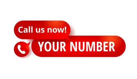 Call us now button for phone number Stock Illustration