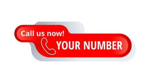 Call us now button red Stock Illustration