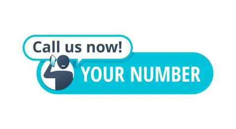 Call us now button template with talking human Stock-Illustration