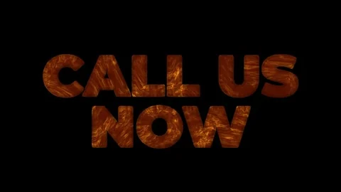 Call Us Now! Fiery Text Graphic Design Stock Footage 311308975