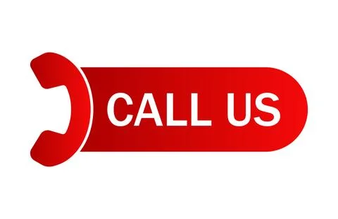Call us now vector red button. Concant support template Stock Illustration