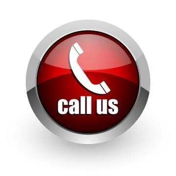 Call us red circle web glossy icon. 库存插图