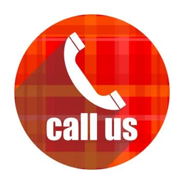 Call us red flat icon isolated. 库存插图