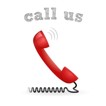 Call us red vector business headphone icon Stock-Illustration