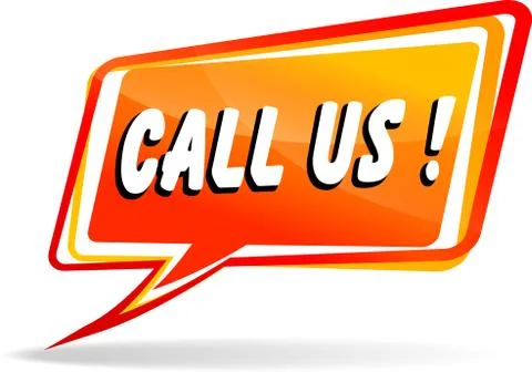 Call us speech bubble Stock Illustration