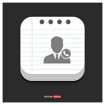 Call user icon Gray icon on Notepad Style template Vector EPS 10 Free Icon Stock Illustration