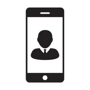 Call user icon vector male person profile avatar mobile symbol communication Stock Illustration