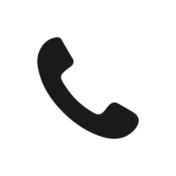 Call vector icon isolated. Phone symbol in black isolated on white background Stock Illustration