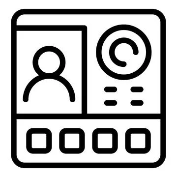 Call video intercom icon outline vector. Alarm panel Stock Illustration