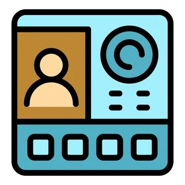 Call video intercom icon vector flat Stock Illustration