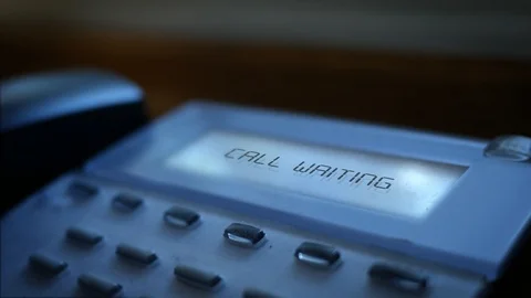 Call Waiting message on modern business landline system Stock Footage 92503556