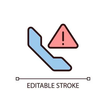 Call warning pixel perfect RGB color icon Stock Illustration