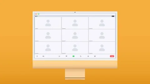 Call Window App template. Video chat user interface. Mockup UI, UX, KIT. Call 스톡 일러스트