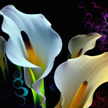 Calla, bog arum, marsh calla, wild calla, squaw claw, and water-arum, family Ilustração Stock
