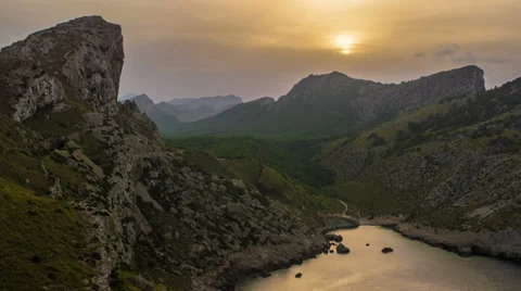 Calla Figuera Beach near Cap Formentor, Mallorca Spain time lapse Stock Footage 31819855
