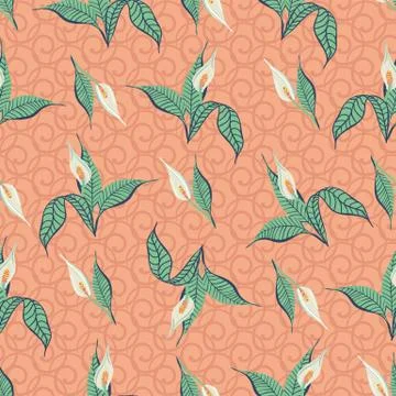 Calla lilies seamless vector pattern Illustrazione stock