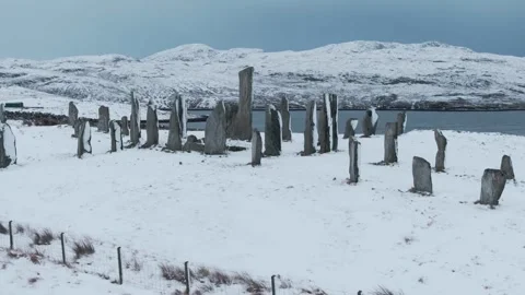 Callanish Stones in the Snow Stock Footage 273615275