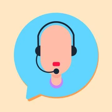 Callcenter man support online operator with headphone, customer and technical Illustrazione stock