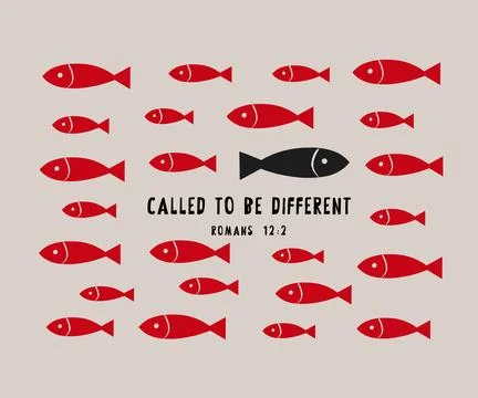 Called to be different, Romans 12 2 Christian t shirt design Stock Illustration