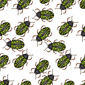 Calligrapha serpentina seamless pattern Stock Illustration